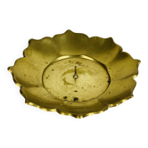 Vintage gold brass flower candle holder