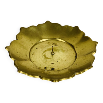 Bougeoir fleur laiton doré vintage