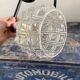 Set of two chiseled glass sconces