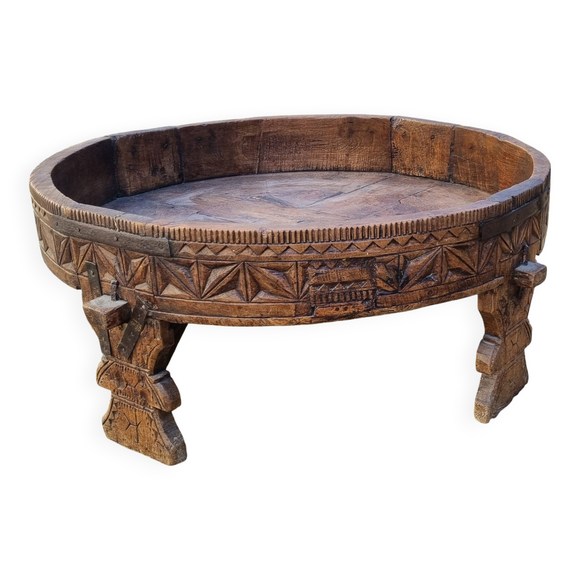 Antique millstone coffee table