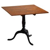Antique handcrafted square table with drop leaves made of burl wood, Swedish, 19th century.
