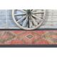 Vintage Turkish hand-knotted wool cotton red runner rug 85x386