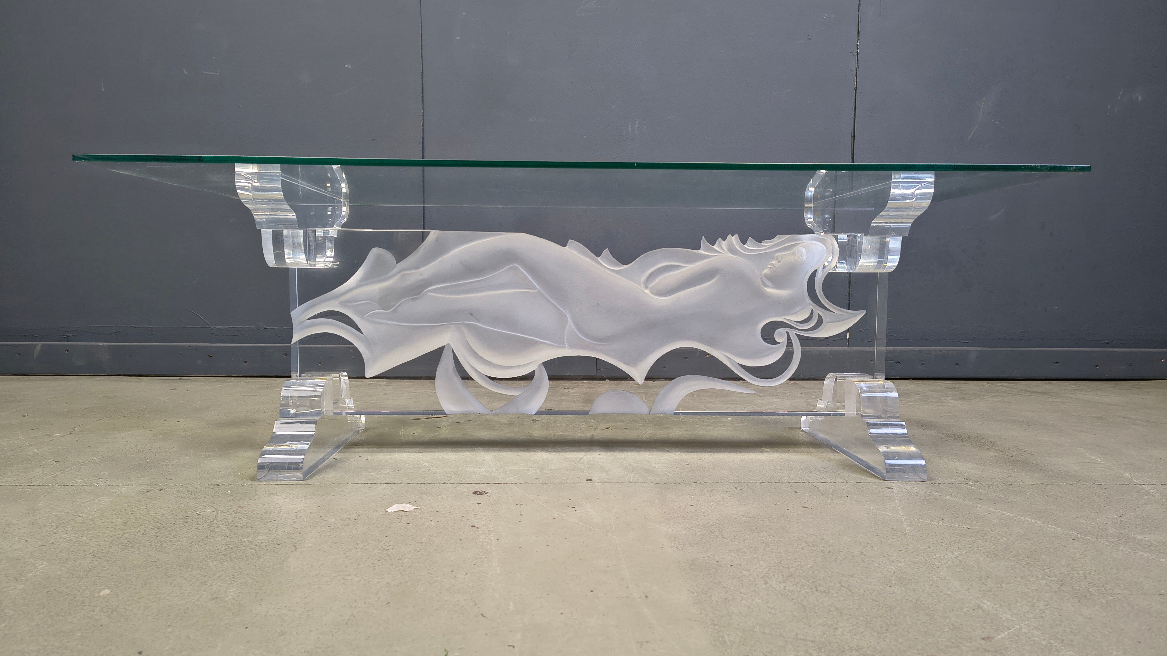 Acrylic coffee table by Fabian Art, 1980s