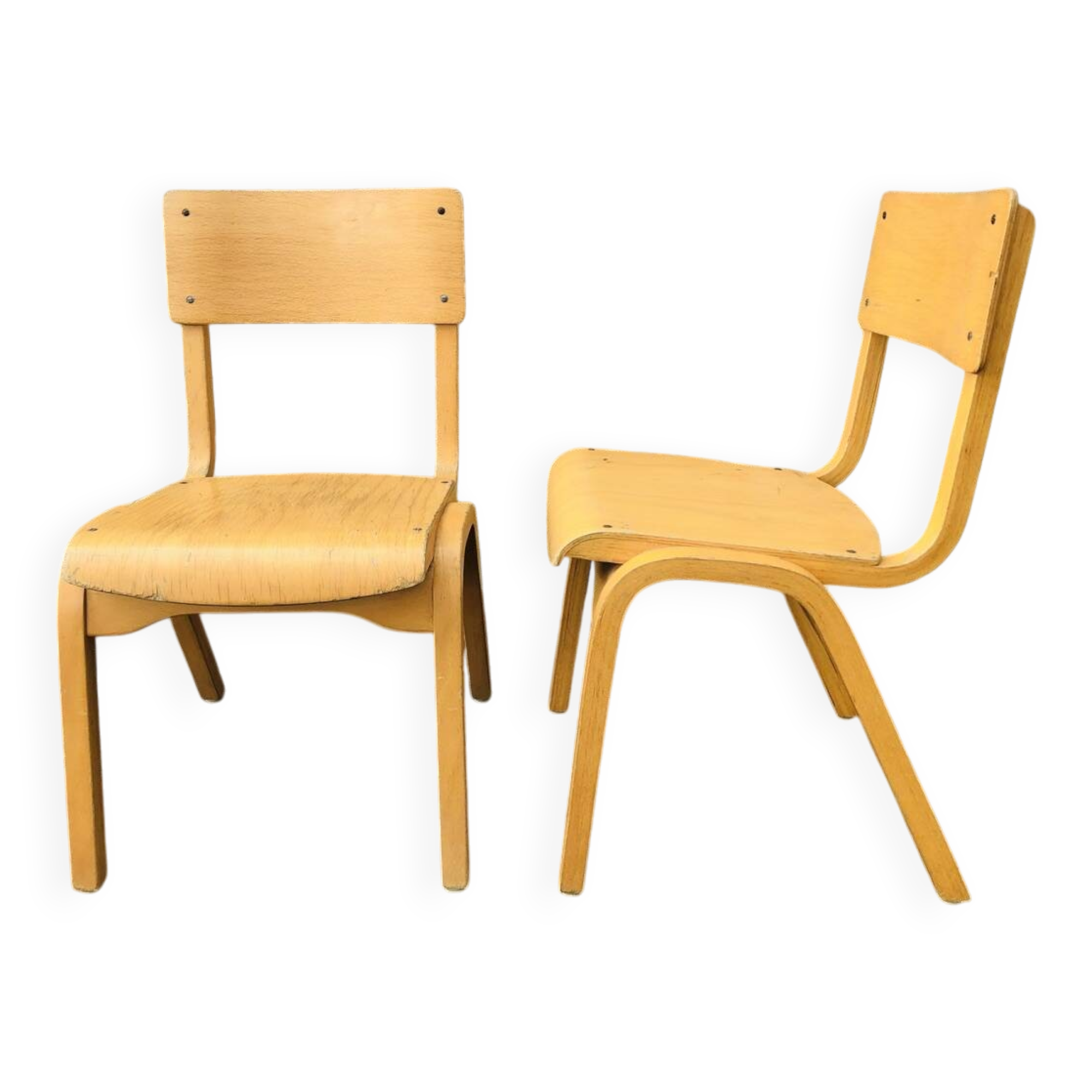 Paire de chaises enfant vintage, bois courbé circa 1950/1950