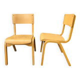 Paire de chaises enfant vintage, bois courbé circa 1950/1950