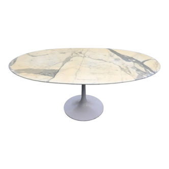 Dining table tulip oval marble 70s