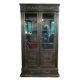 Blackened wooden display cabinet from the late 19th or early 20th century.
