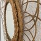 Vintage 1960s sunburst flower rattan wicker French Riviera mirror - 49 cm