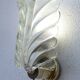 Art Decò Wall light Trasparent Murano Glass Leave by Barovier e Toso, 1950s