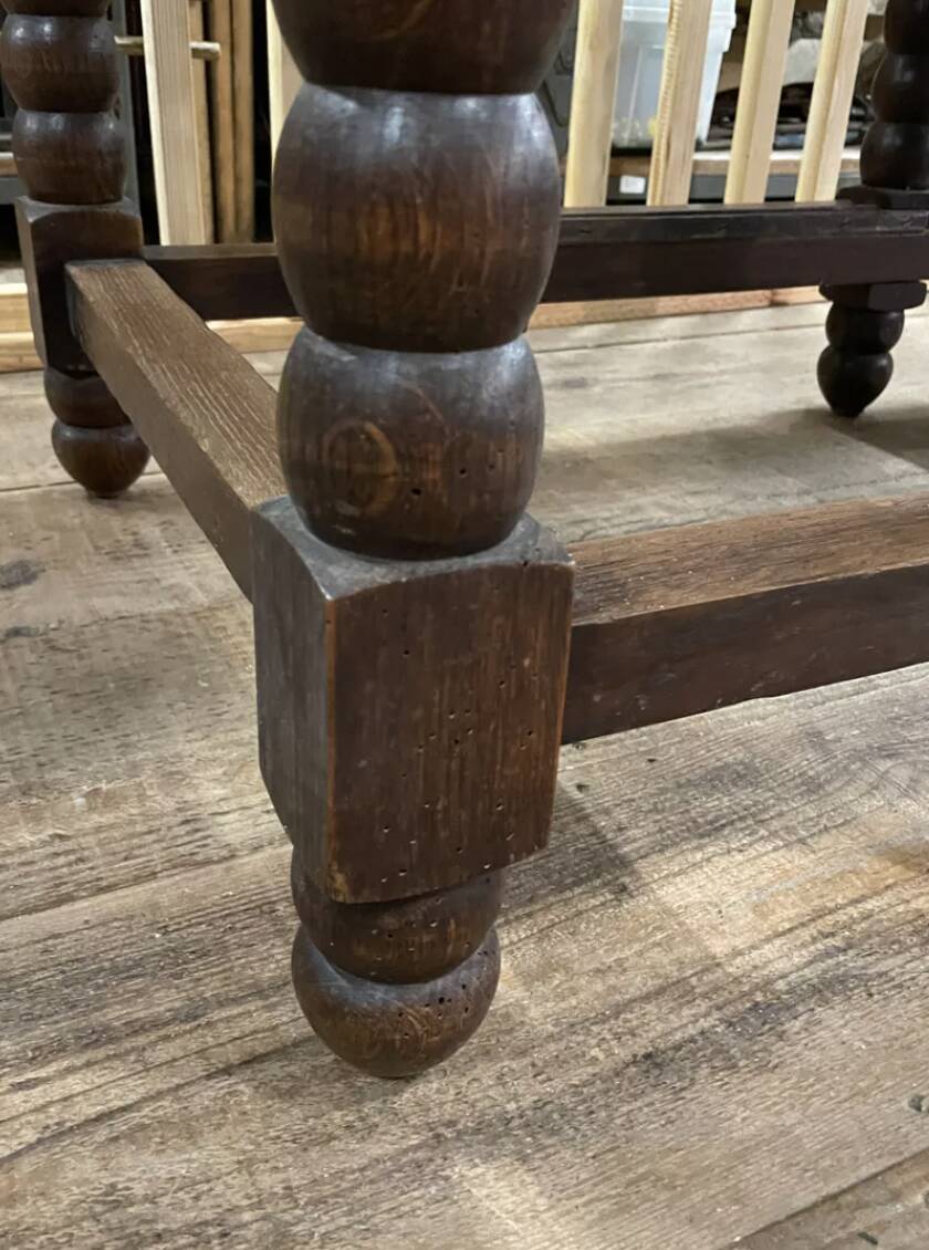 Solid wood farmhouse table with drop-leaves