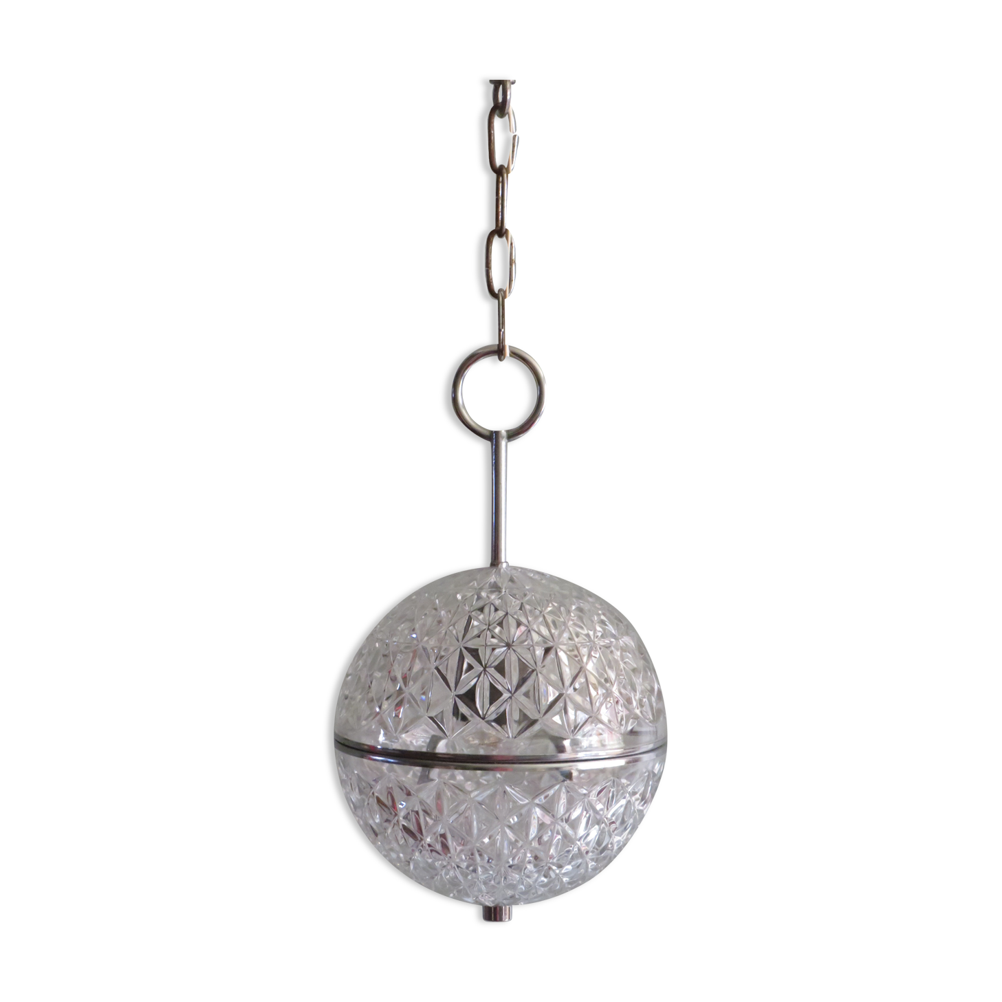 Spherical suspension in cut glass, Belgium 1960-1970