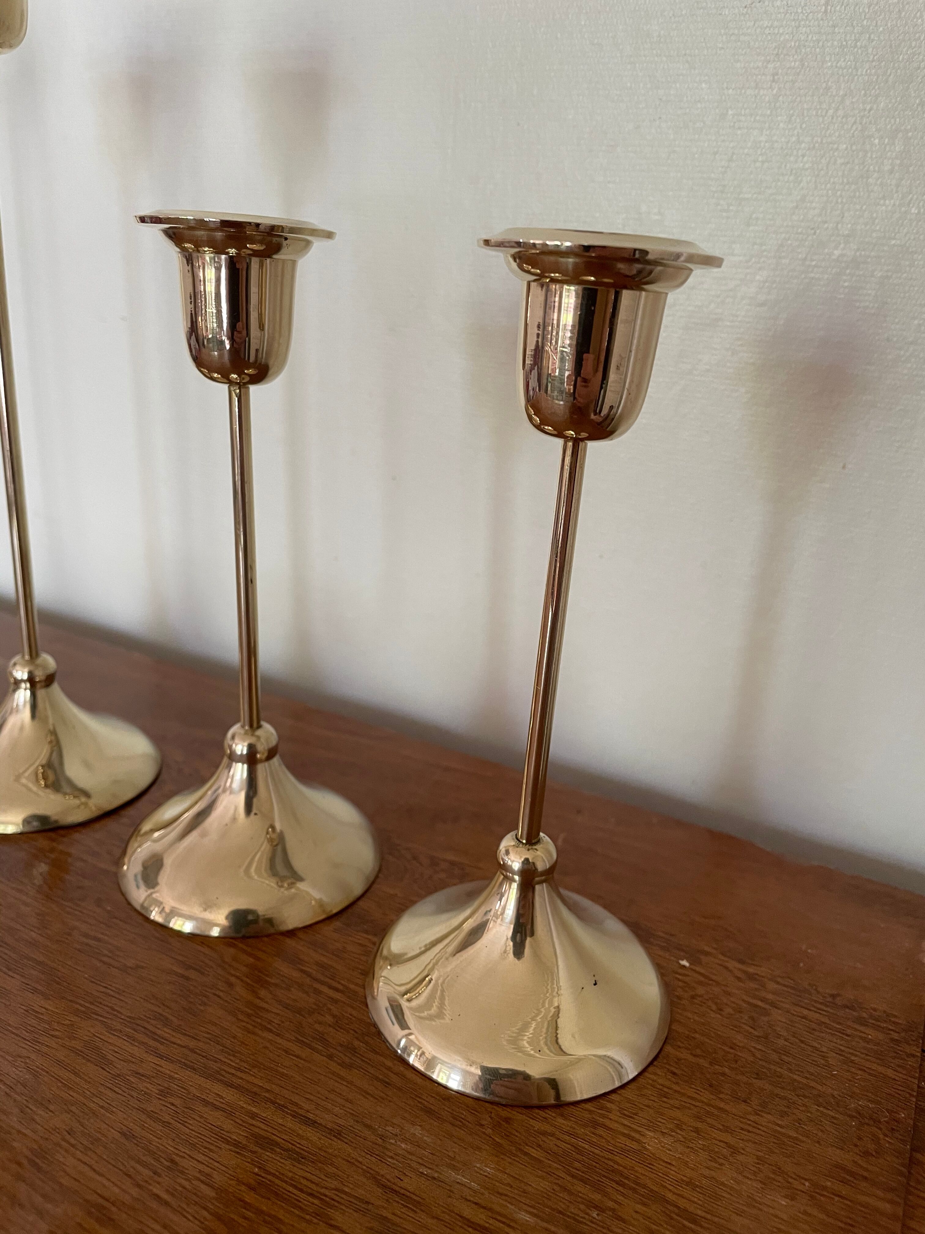 Gilded brass candlesticks