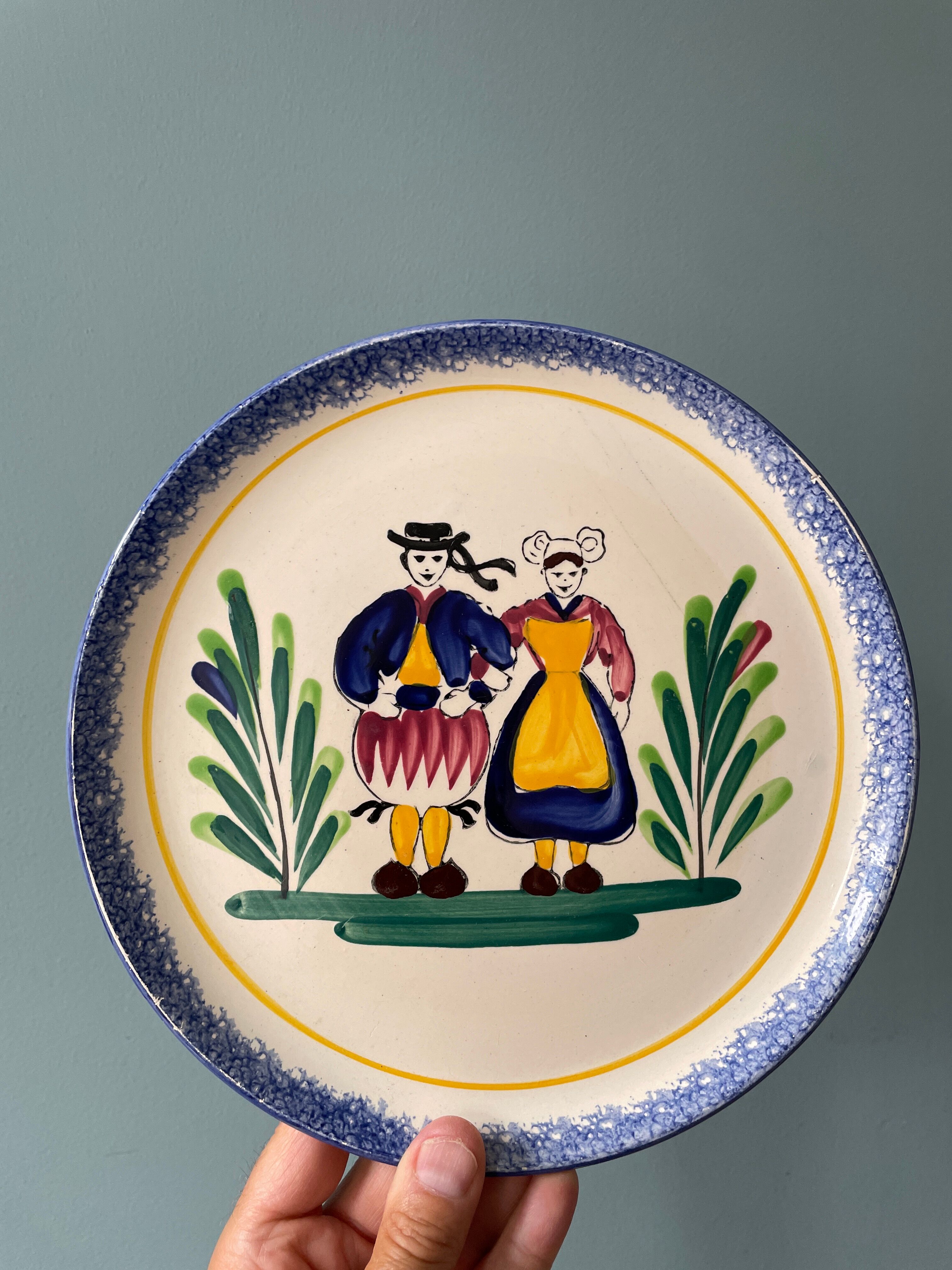 Set of 3 old plates MBFA Pornic, peninsula of Rhuys