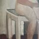 "Seated Nude in Interior", oil on canvas, unknown artist, Yugoslavia 1950s