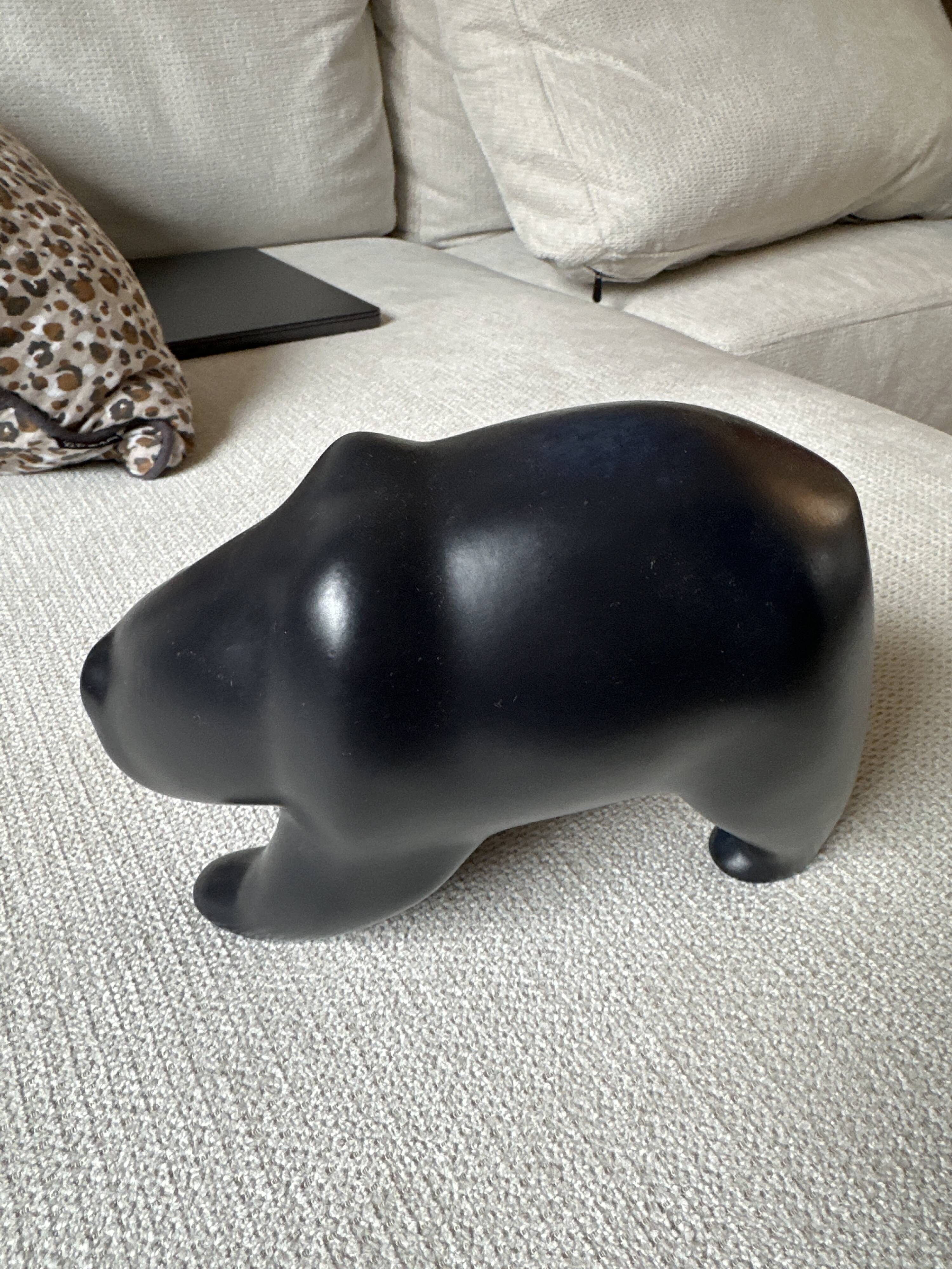 Art Deco style ceramic black bear