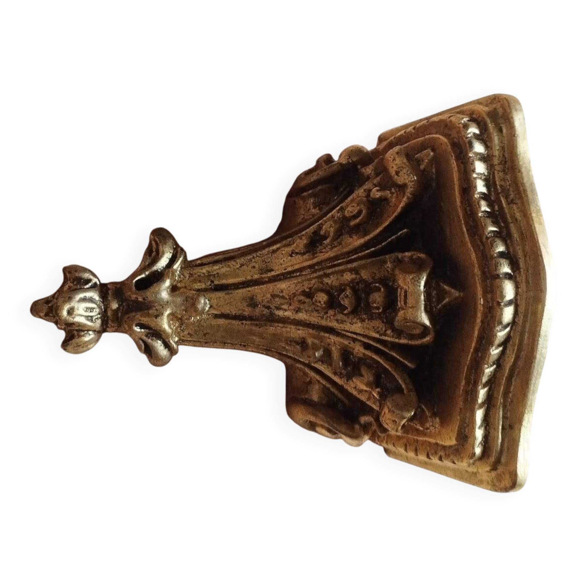 Page 1 of 7 Small wall console in rocaille style – patinated gold decor, Louis style