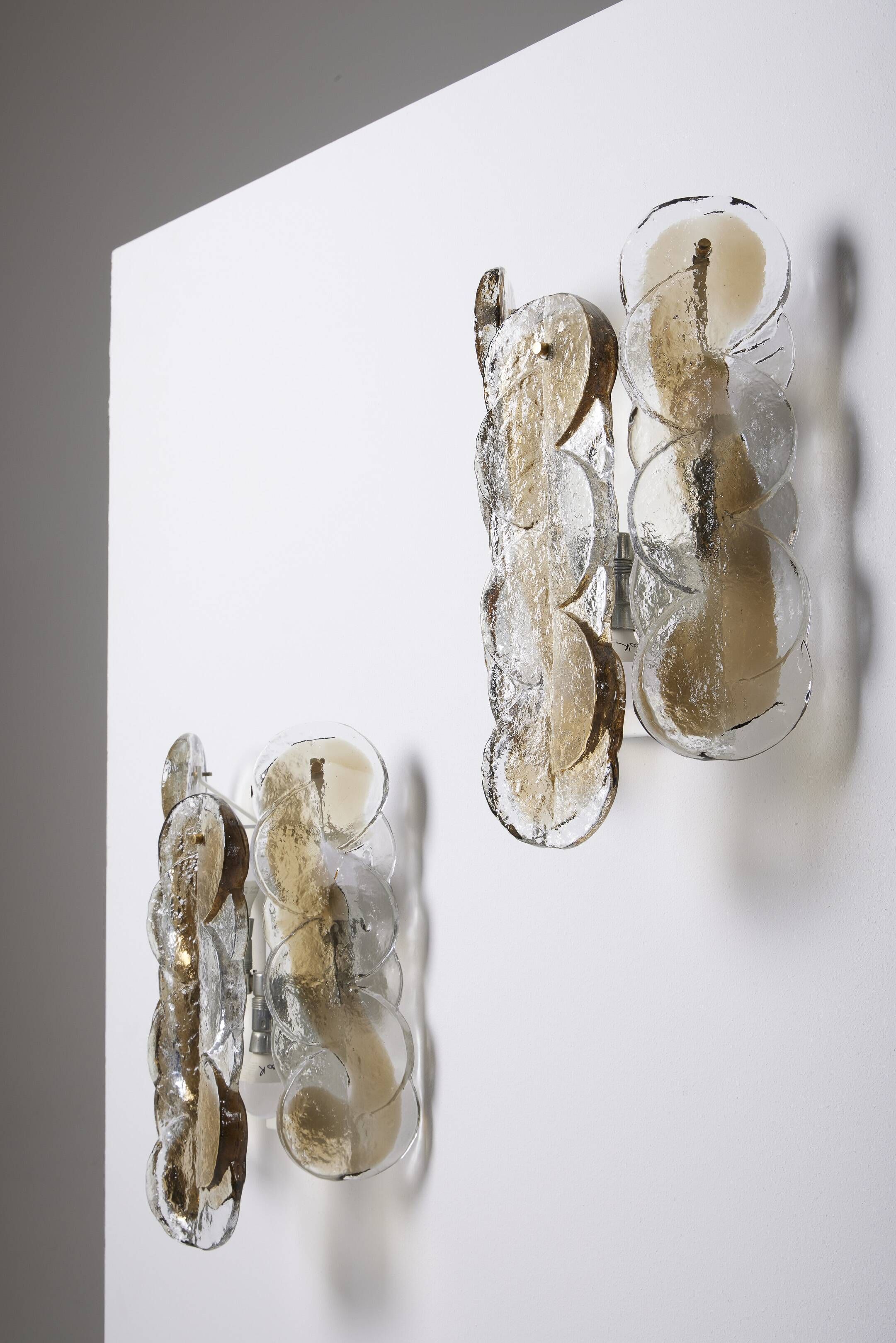 Pair of julius theodor kalmar glass wall lights, 1960s