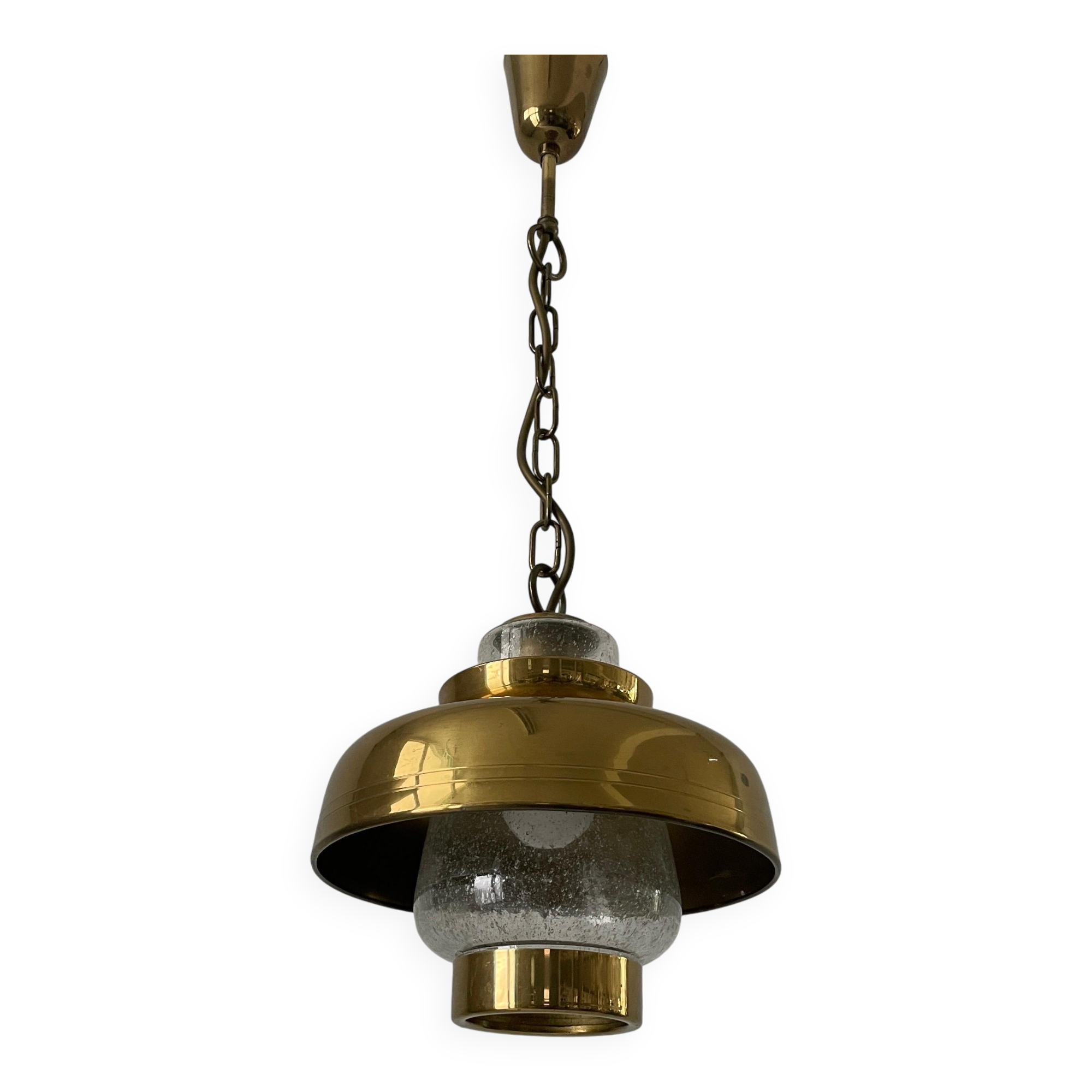 Brass and bubble glass ceiling light, 1960s, Germany