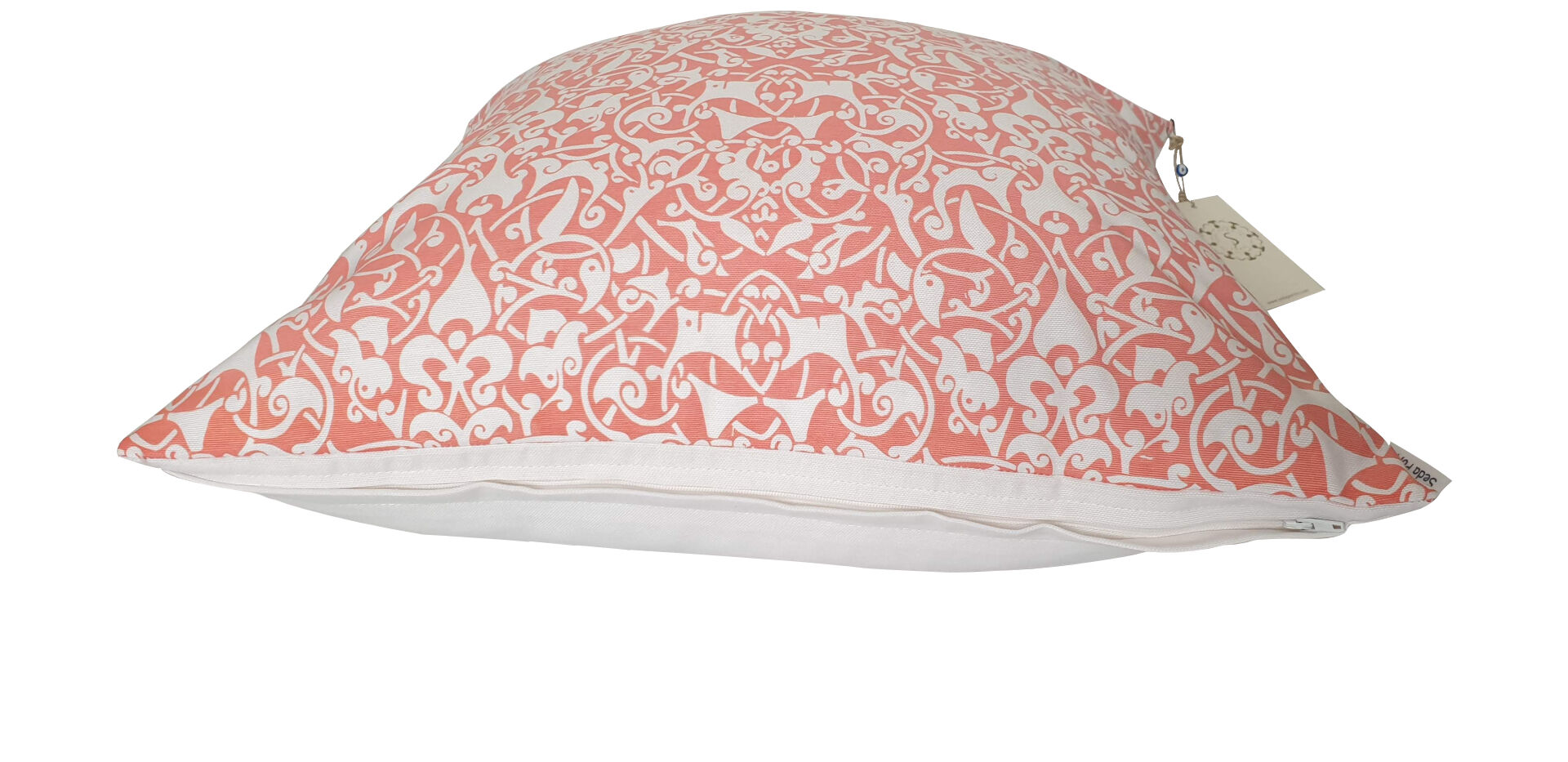 Housse de coussin Etnik blanc, rose vif - 50 x 50