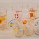 6 verres à orangeade - limonade - eau - thème des régions - vintage