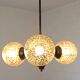 Lampe suspendue vintage en bois Spoutnik / Lampe suspendue rustique du milieu du siècle des années 1970