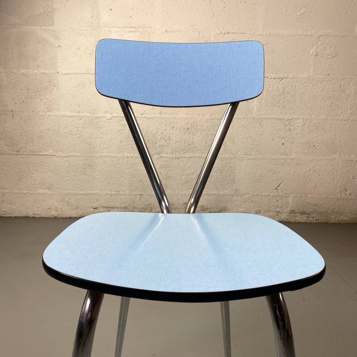 Blue Formica chair