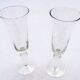 Duo of large champagne flutes in bubble blown glass