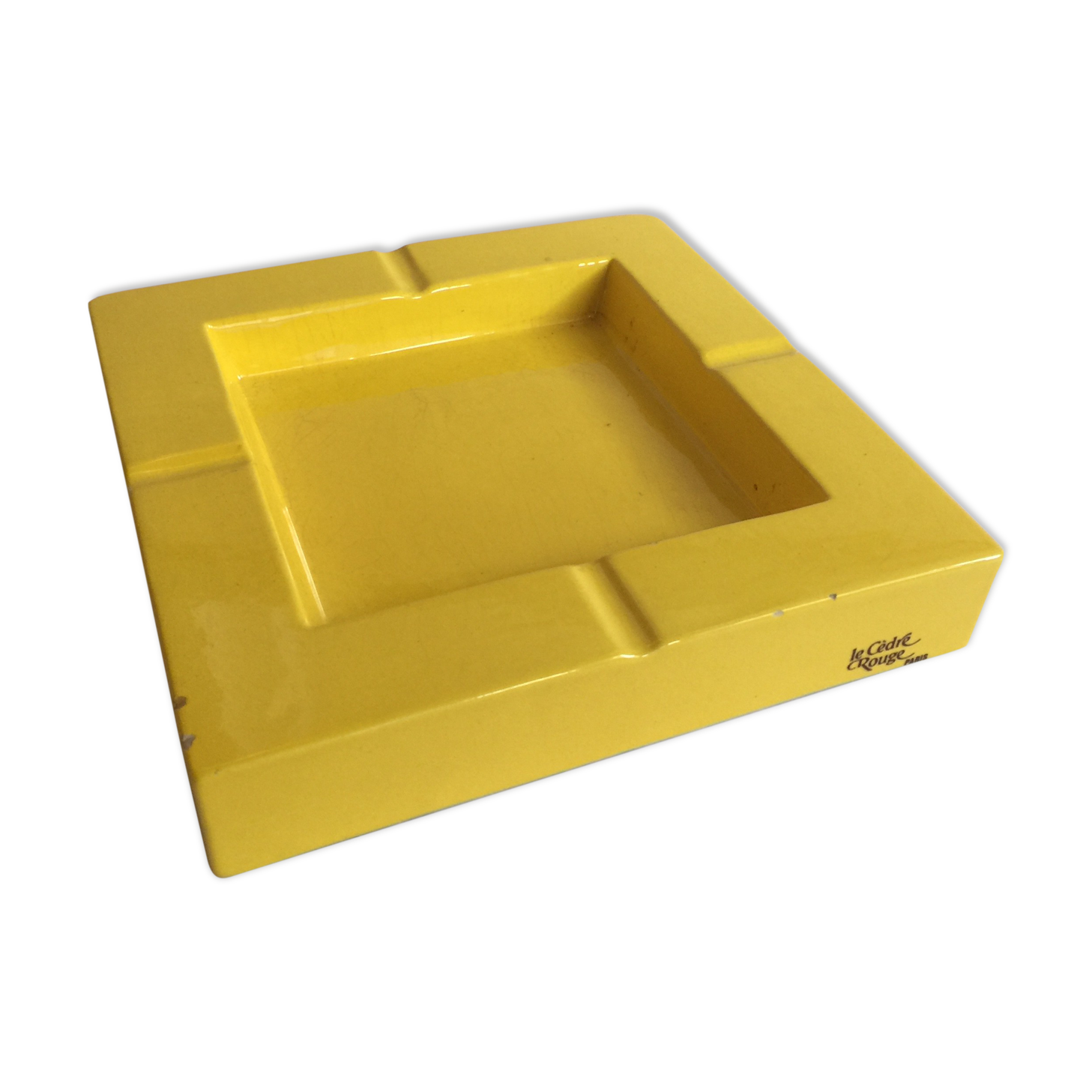 Large yellow ashtray