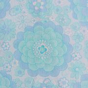 Taie d'oreiller à fleurs bleues, années 70