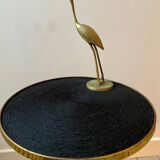 Vintage tripod pedestal table in gold metal