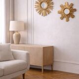 Golden wooden sun mirror "witch's eye"