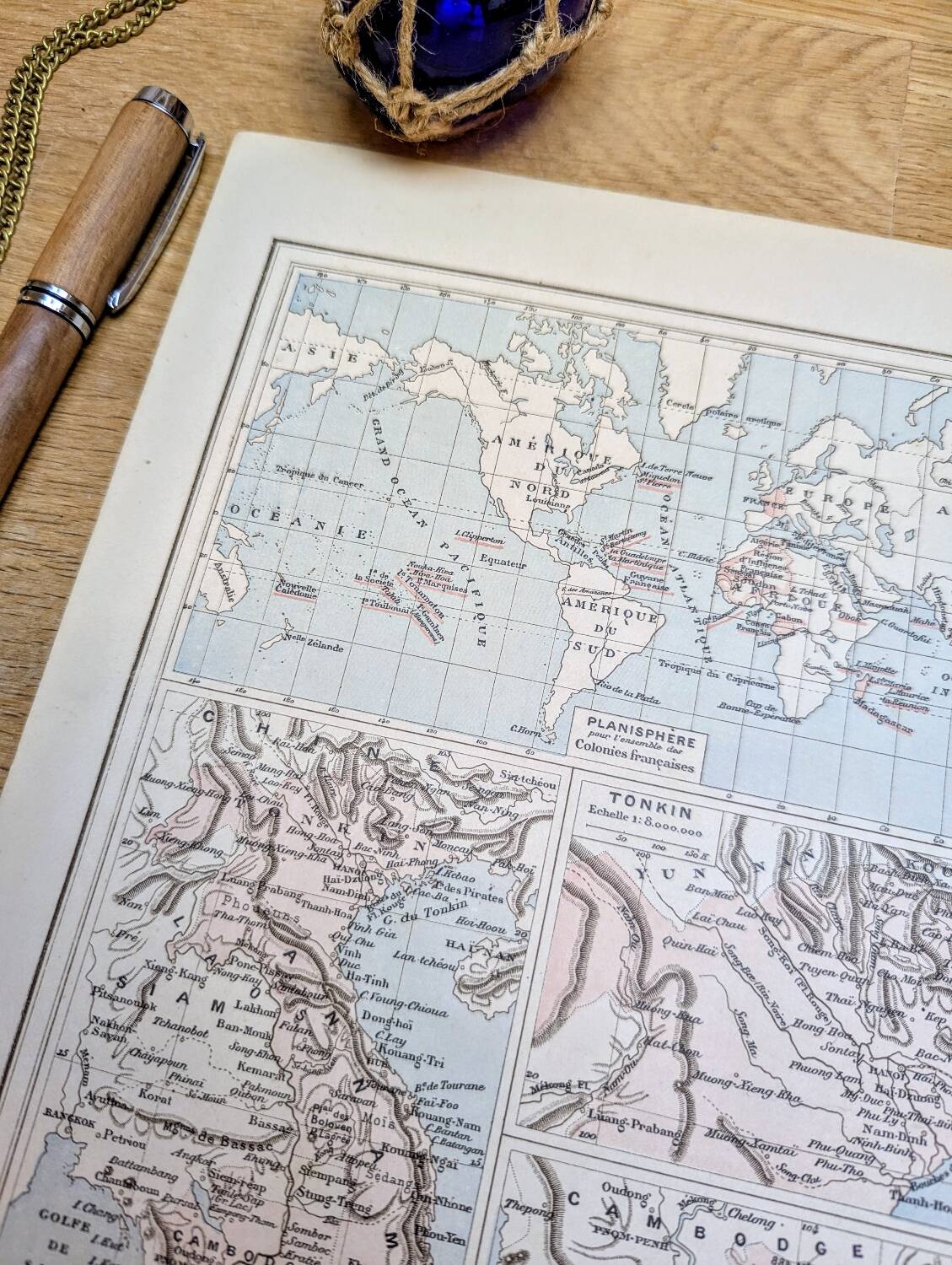 The French Empire, original map printed in 1892.