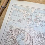 The French Empire, original map printed in 1892.