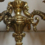 Lot of 2 electric applied wall gilded metal