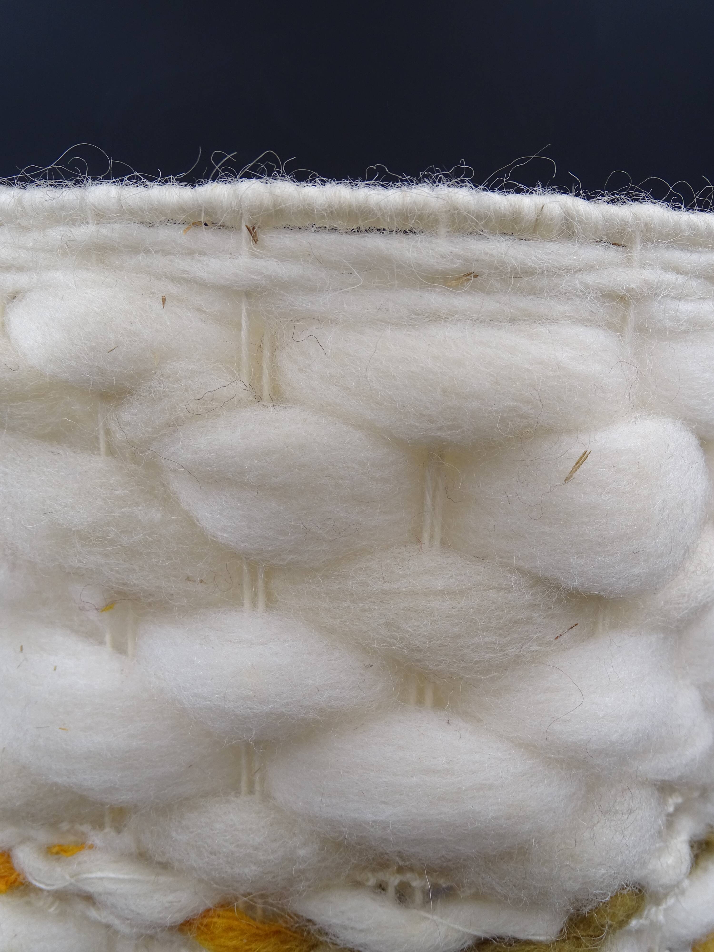 Pair of bedside lamps in stoneware and wool lampshades - Vintage around 1970