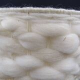 Pair of bedside lamps in stoneware and wool lampshades - Vintage around 1970