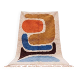 Beni Ourain Berber rug with colourful patterns, size 150 x 250 cm.