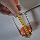 vintage metal coat rack with orange ball 1970s