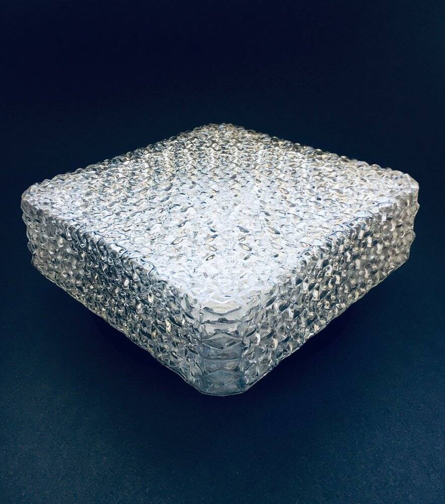 Square Wall Lamp in Glass by RZB Leuchten, 1960s