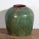 Antique emerald green enamelled vase (circa 1820) #36