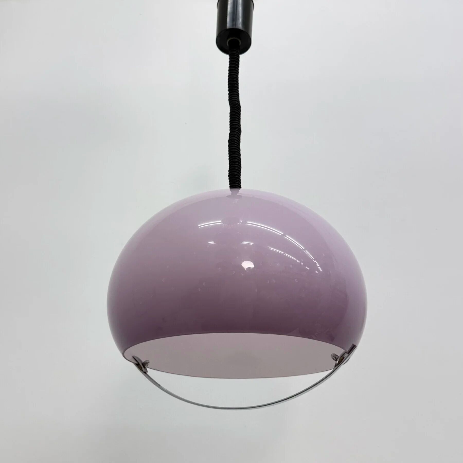 Mid-century purple plastic hanging lamp Harvey Guzzini for Meblo, 1970s