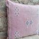 Housse de coussin en soie marocaine faite main, motif cactus