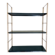 Modular vintage wall shelf, metal and brass circa 1960s