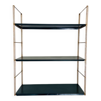 Modular vintage wall shelf, metal and brass circa 1960s