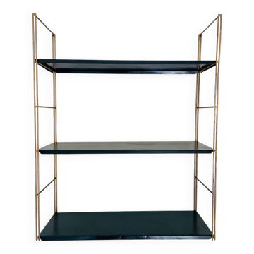 Modular vintage wall shelf, metal and brass circa 1960s