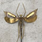 "Libellule" wall light by Jacques Duval Brasseur in brass and agate, 1970.