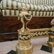 PAIR OF GILT BRONZE ANDIRONS SECOND HALF OF THE 19TH CENTURY