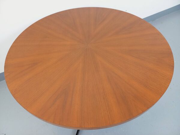 Grande table basse ronde style scandinave vintage modulable en table