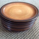 Série de 10 assiettes plates en grès