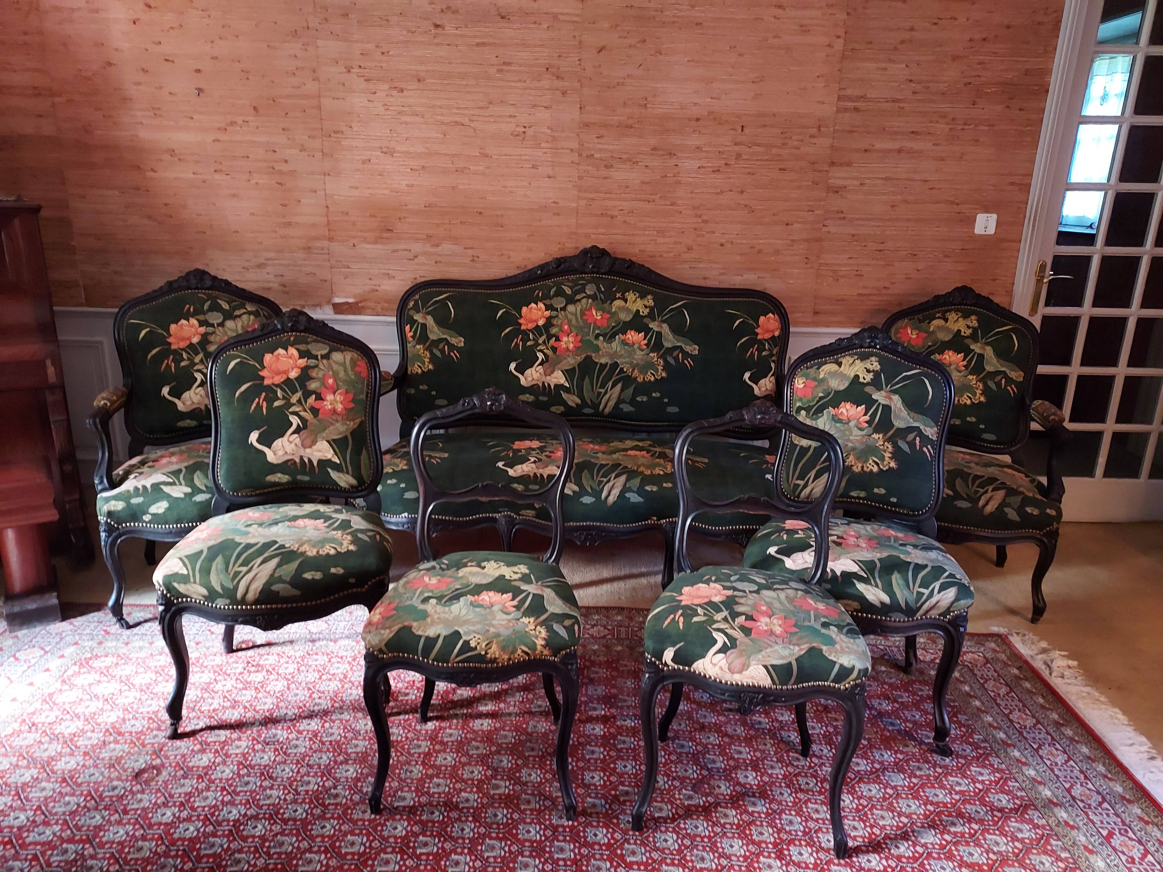 set of 7 pieces Napoleon III salon in excellent condition